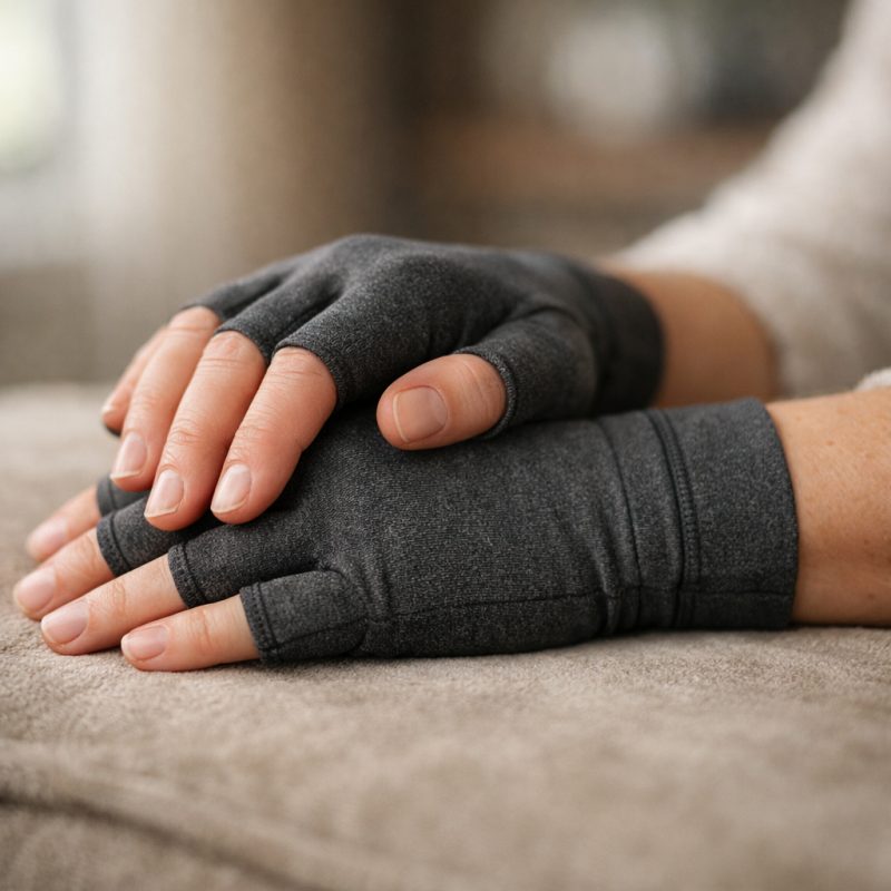 Fingerløse gigt-handsker til lindring af smerter - fås nu!