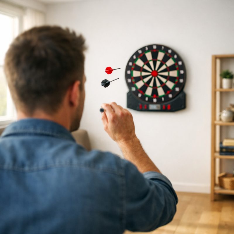 Elektronisk dartskive med automatisk pointtælling til sjove spilleaftener